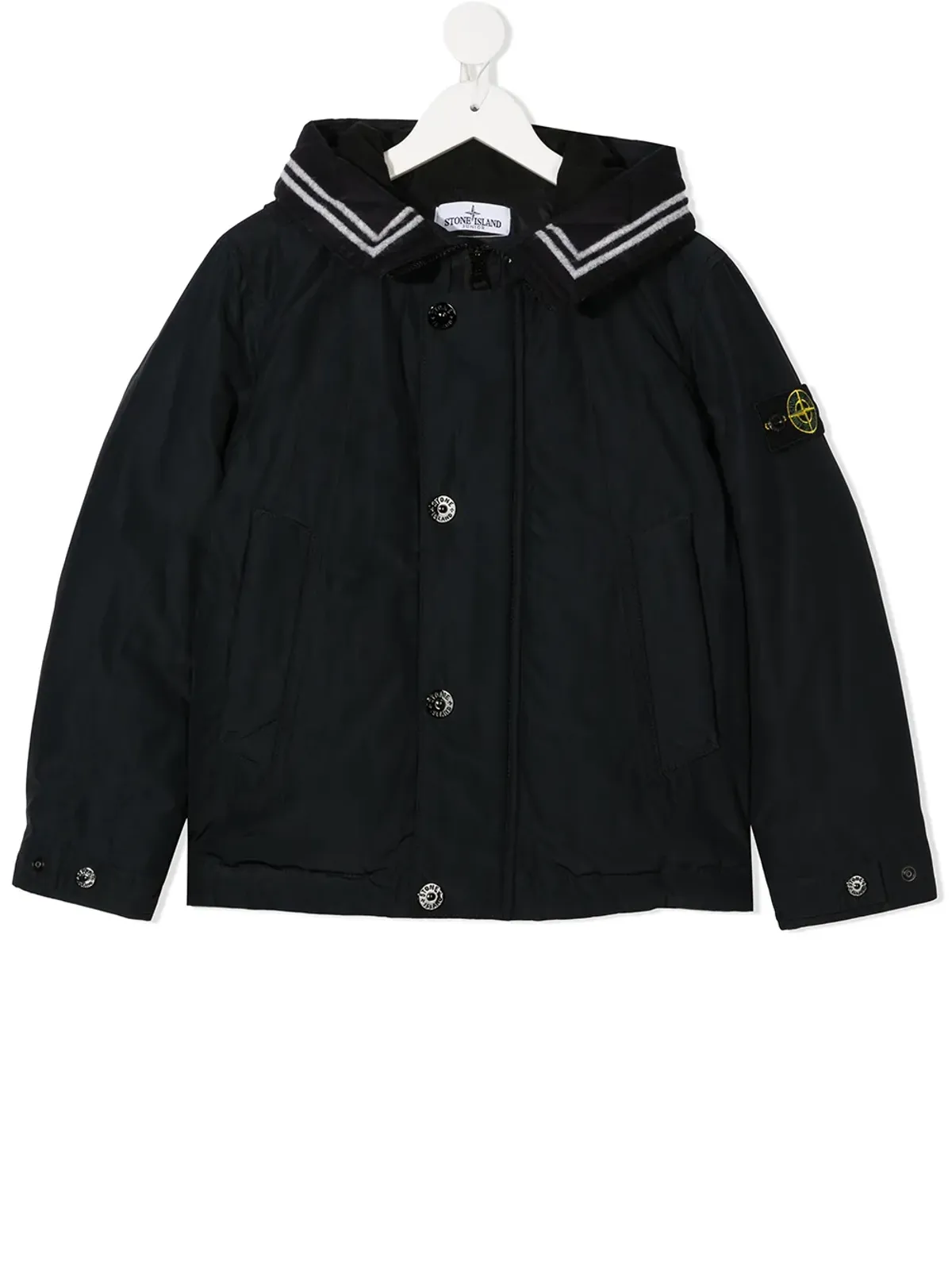 Stone Island Junior フード付きロゴパッチジャケット - 画像1
