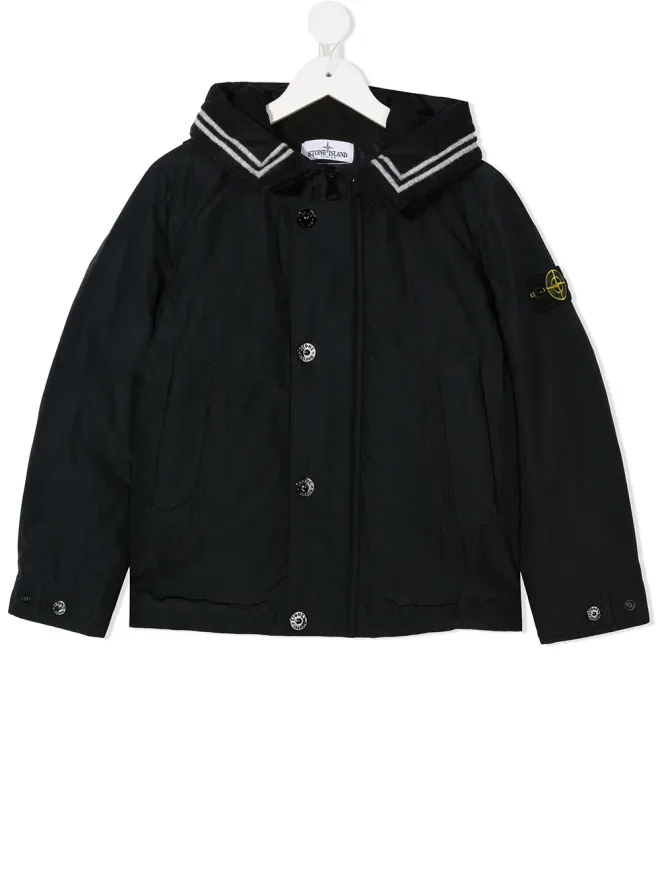 Stone Island Junior Stone Island Junior フード付きロゴパッチジャケットの商品画像
