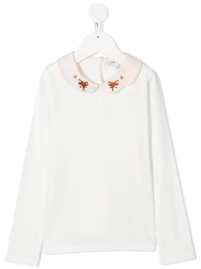 Lanvin Enfant Lanvin Enfant キツネ刺繍襟付きトップスの商品画像