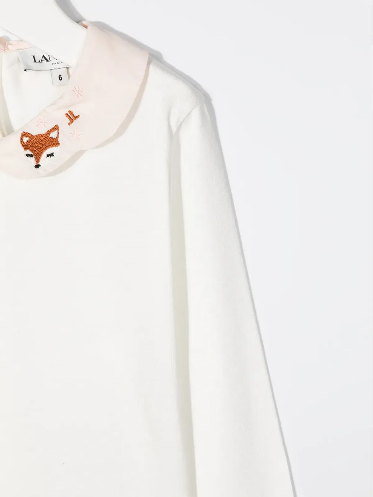 Lanvin Enfant キツネ刺繍襟付きトップス - 画像3