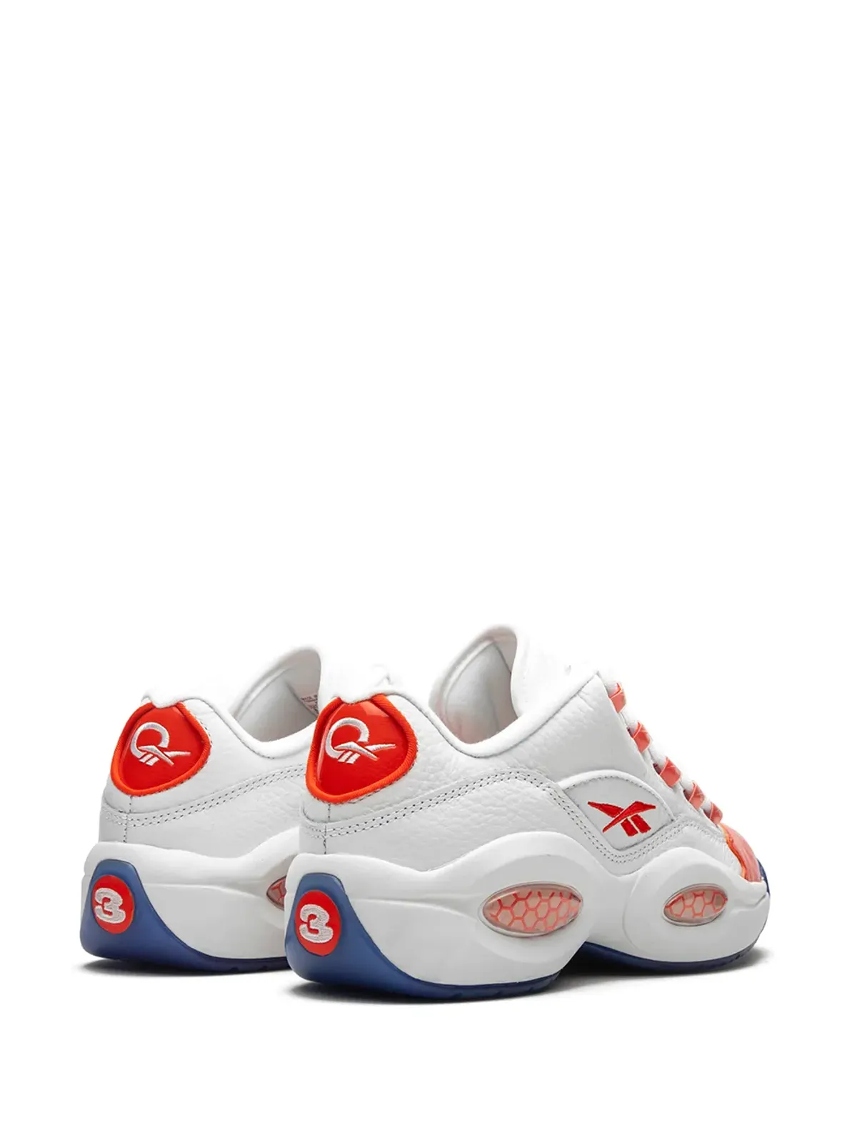 Reebok Question Low Patent Vivid Orange sneakers - White - 画像3