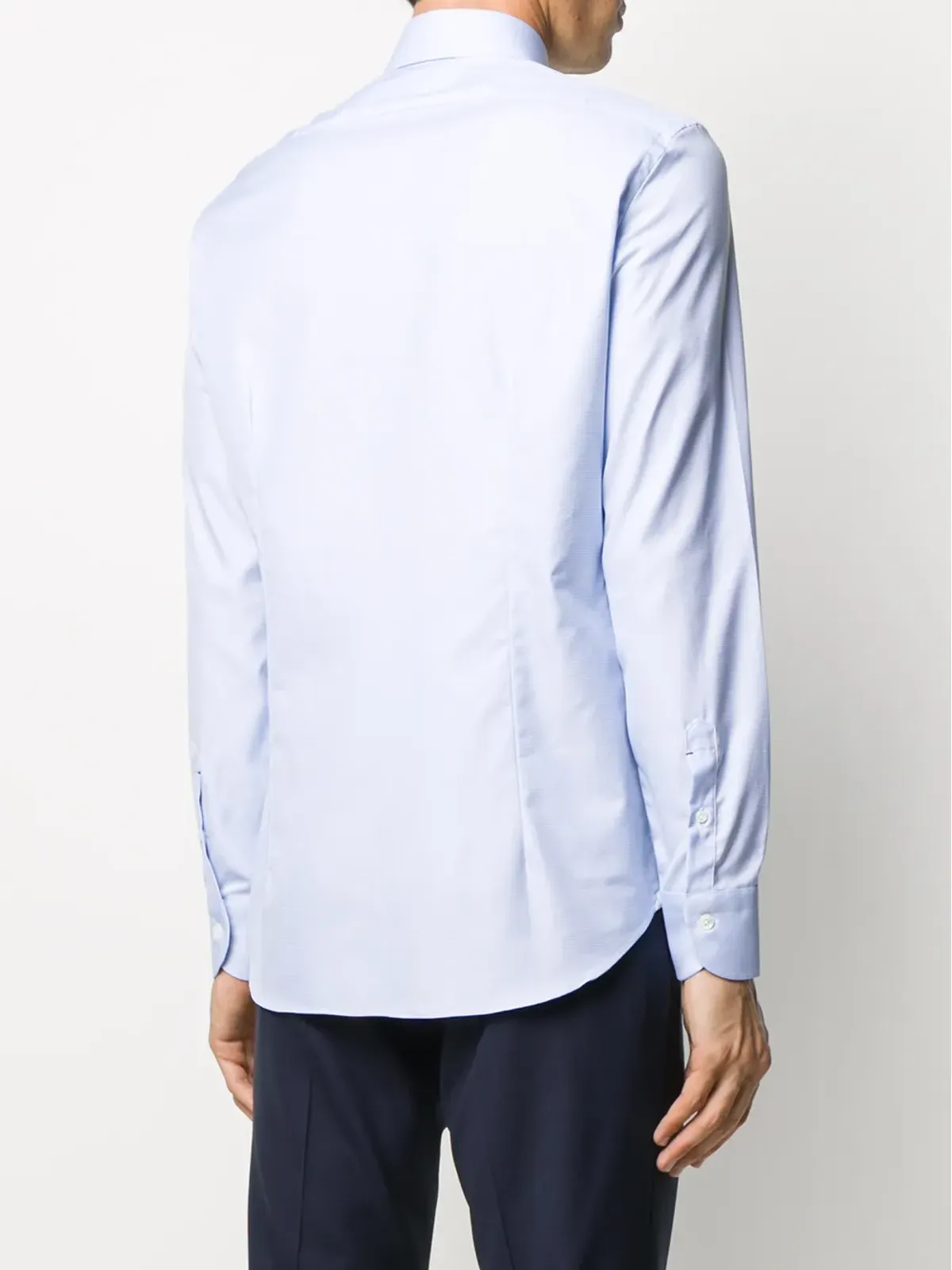 Mazzarelli スプレッドカラー ハウンドトゥース シャツ - 画像4