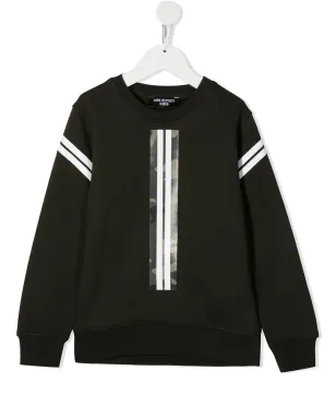 Neil Barrett Kids 迷彩テープ入りコットン スウェットシャツ - サムネイル1