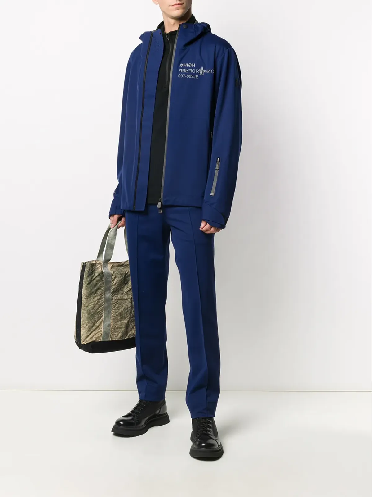 Moncler Grenoble ロゴプリント ジップアップジャケット - ブルー - 画像2