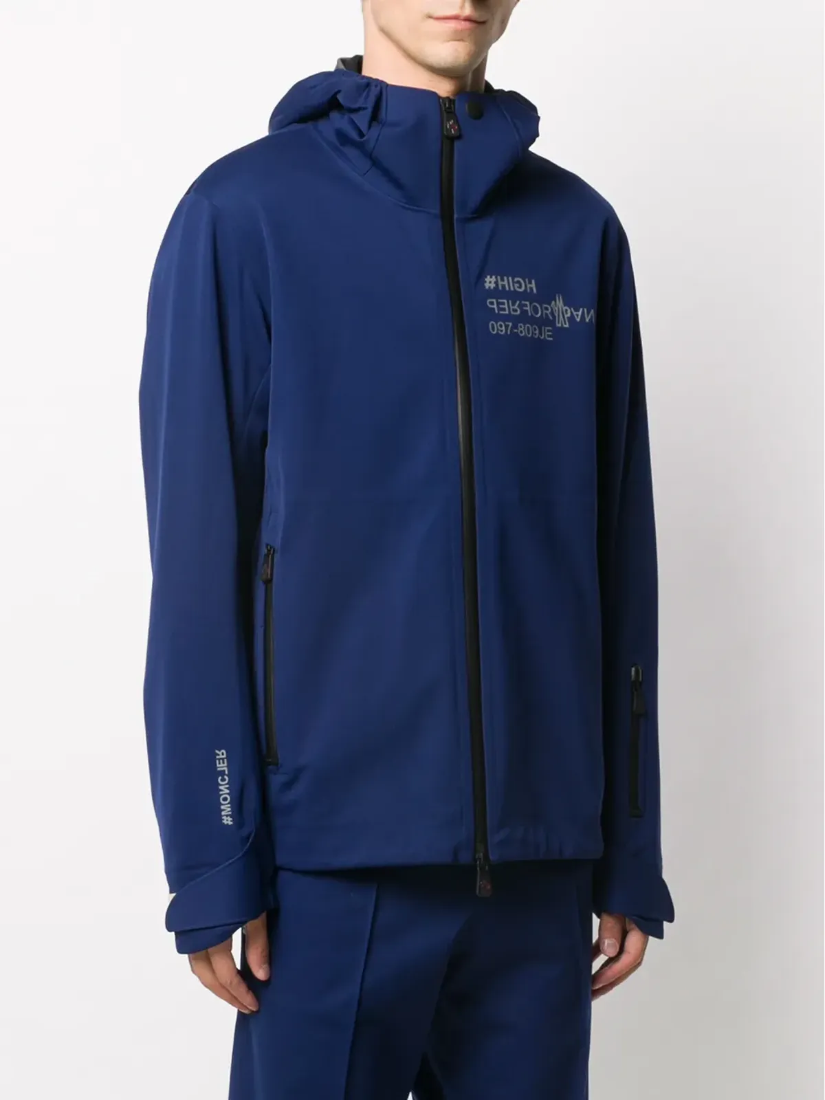 Moncler Grenoble ロゴプリント ジップアップジャケット - ブルー - 画像3