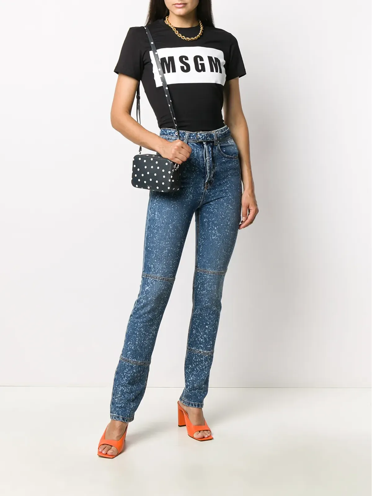 MSGM ペイントスプラッター加工のスリムフィットジーンズ - 画像2