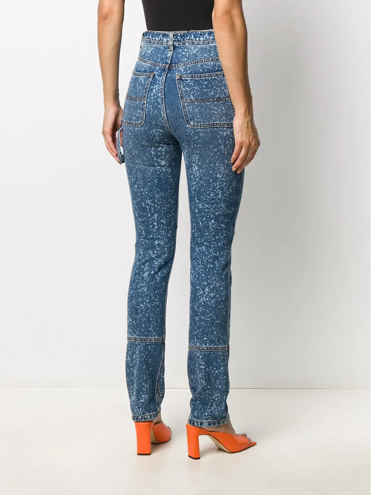 MSGM ペイントスプラッター加工のスリムフィットジーンズ - 画像4
