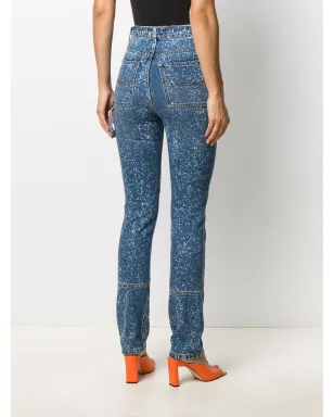 MSGM ペイントスプラッター加工のスリムフィットジーンズ - サムネイル4