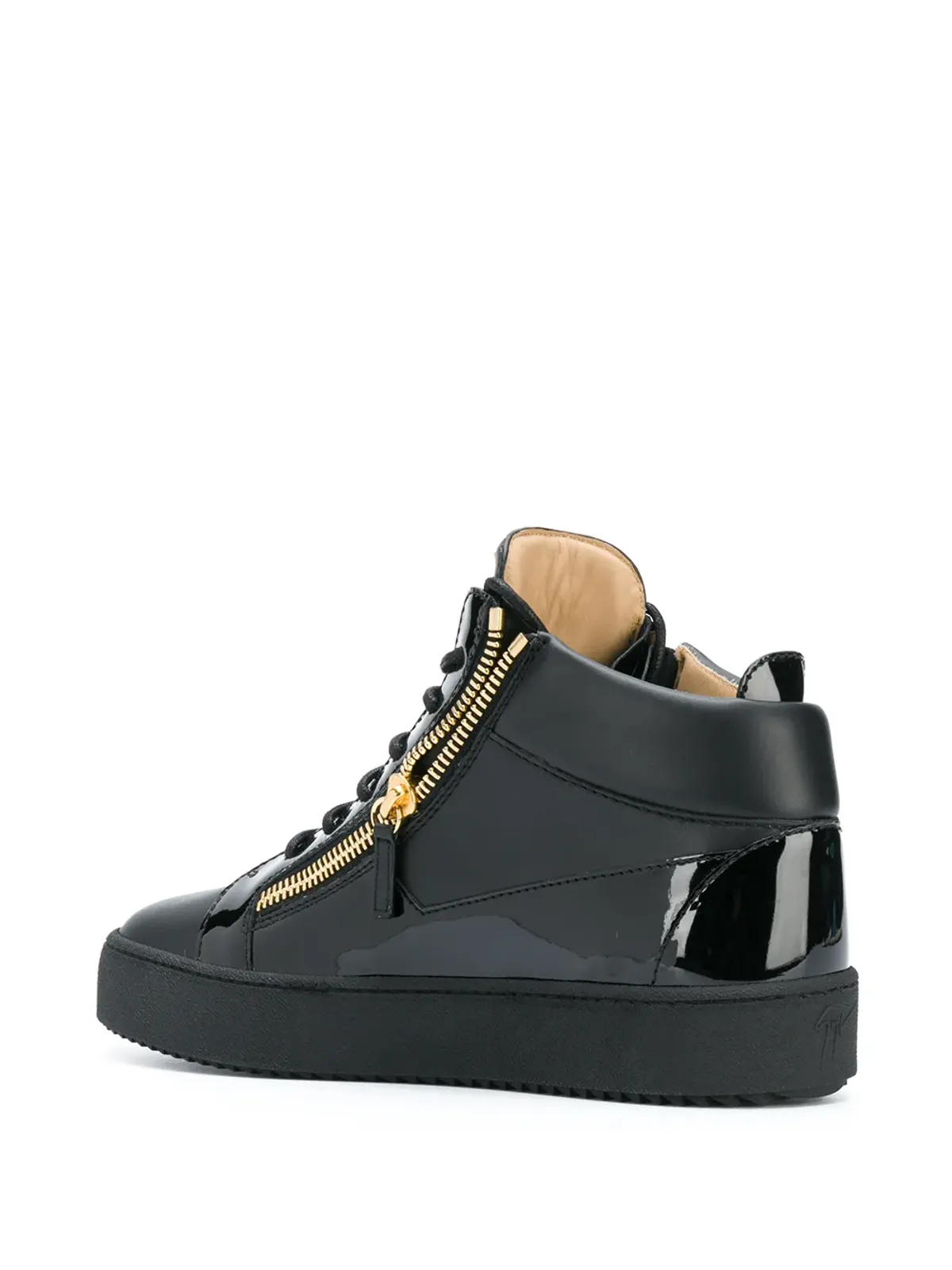Giuseppe Zanotti クリス レザー ミッドトップスニーカー ブラック - 画像3