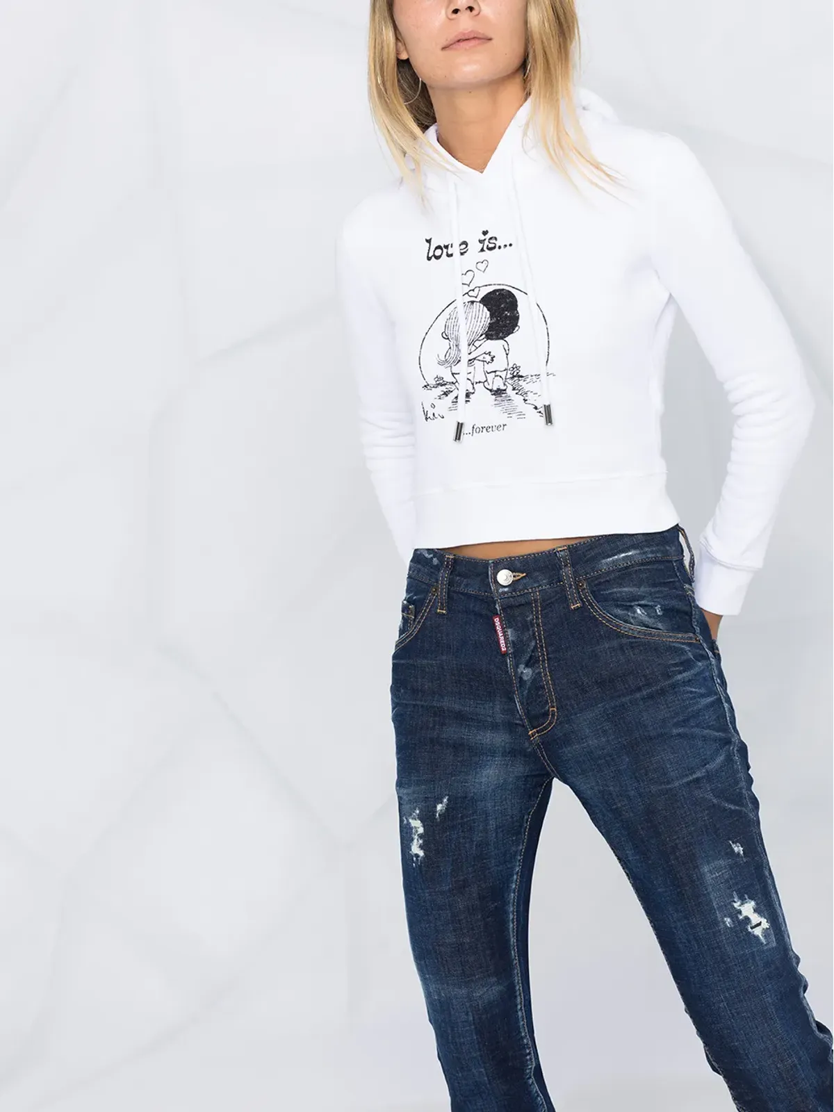 DSQUARED2 Love is Forever クロップドフーディ - 画像5