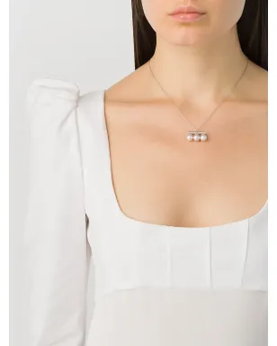 TASAKI 18kt white gold Collection Line Balance Neo diamond pave pendant - Silver - サムネイル2