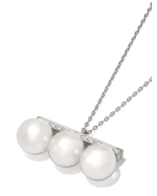 TASAKI 18kt white gold Collection Line Balance Neo diamond pave pendant - Silver - サムネイル3