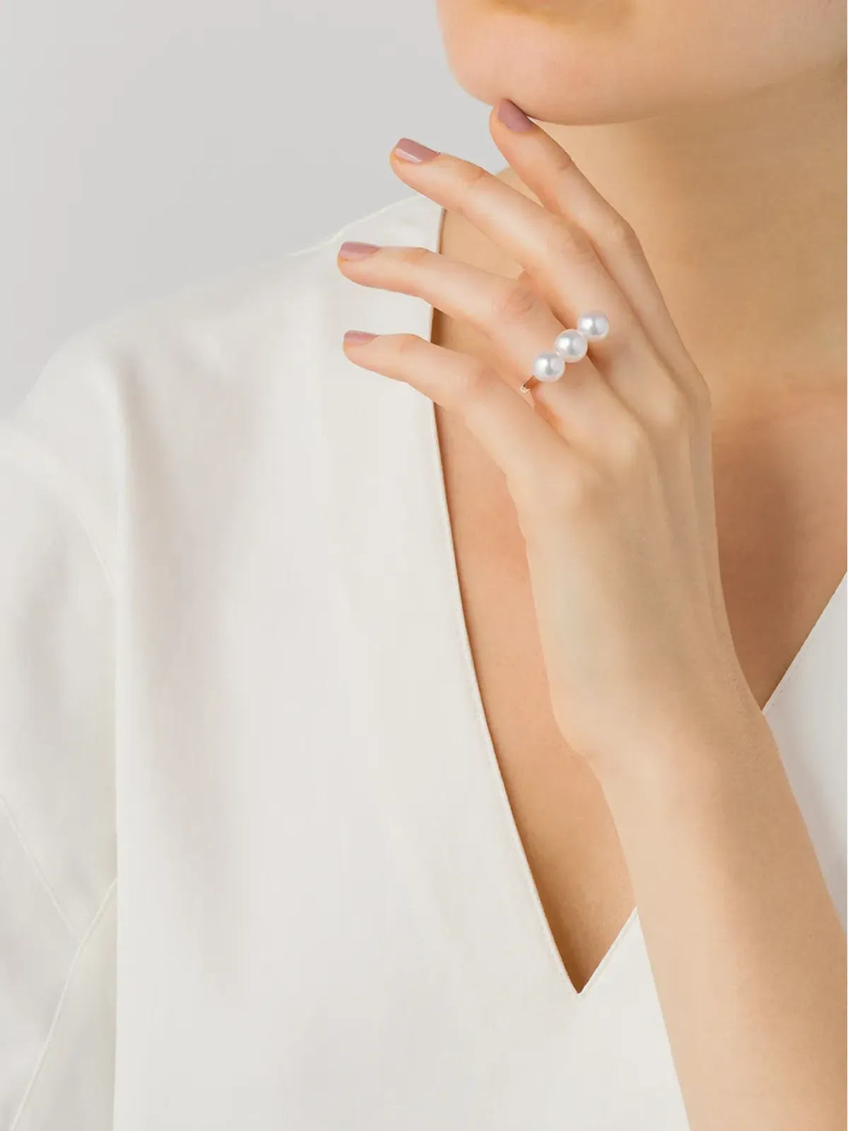 TASAKI 18kt rose gold Collection Line Balance Neo Akoya pearl ring - Pink - 画像2