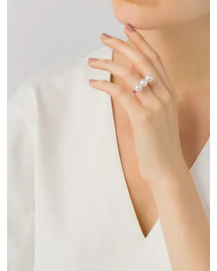 TASAKI 18kt rose gold Collection Line Balance Neo Akoya pearl ring - Pink - サムネイル2