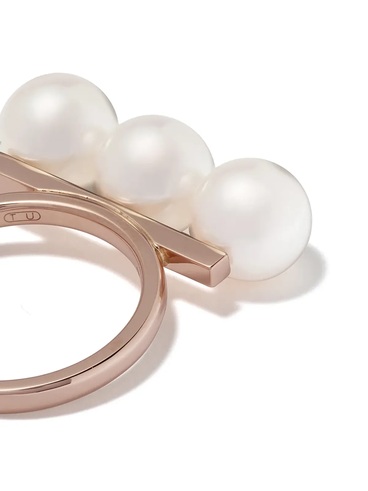 TASAKI 18kt rose gold Collection Line Balance Neo Akoya pearl ring - Pink - 画像4