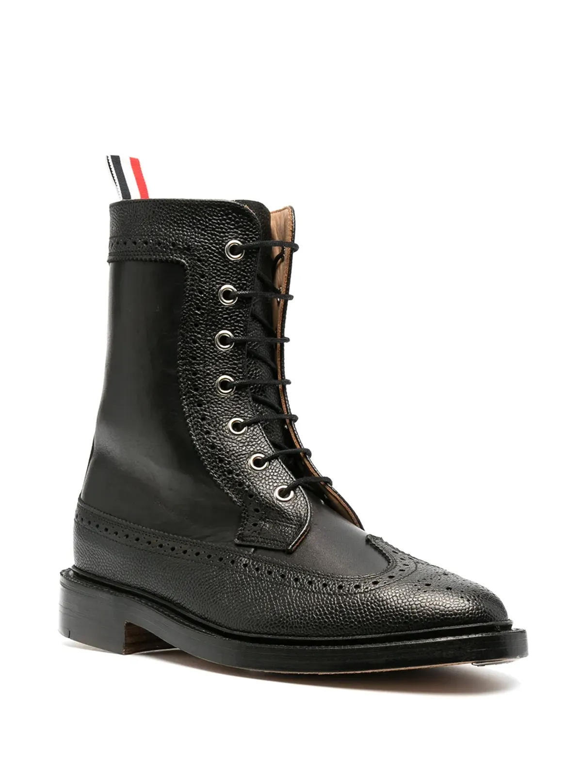 Thom Browne ブローグディテール コンバットブーツ - ブラック - 画像2