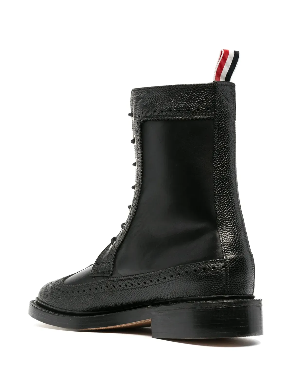Thom Browne ブローグディテール コンバットブーツ - ブラック - 画像3