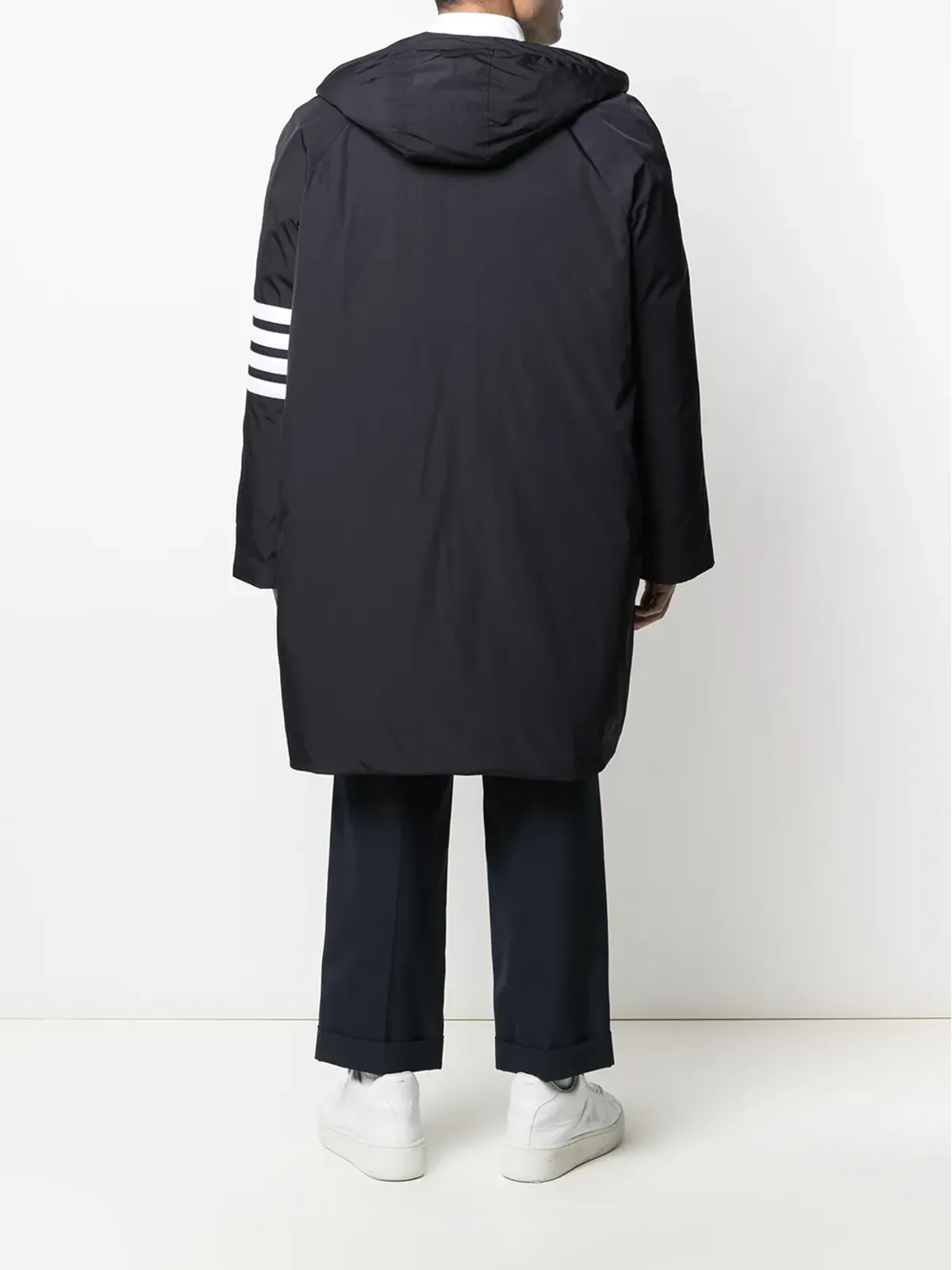 Thom Browne ダウンフィル フード付き フットボール 4バー パーカー - 画像4