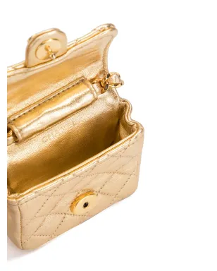 CHANEL ビンテージ 1990年代 ダイヤモンドキルト ミニショルダーバッグ - ゴールド - サムネイル5