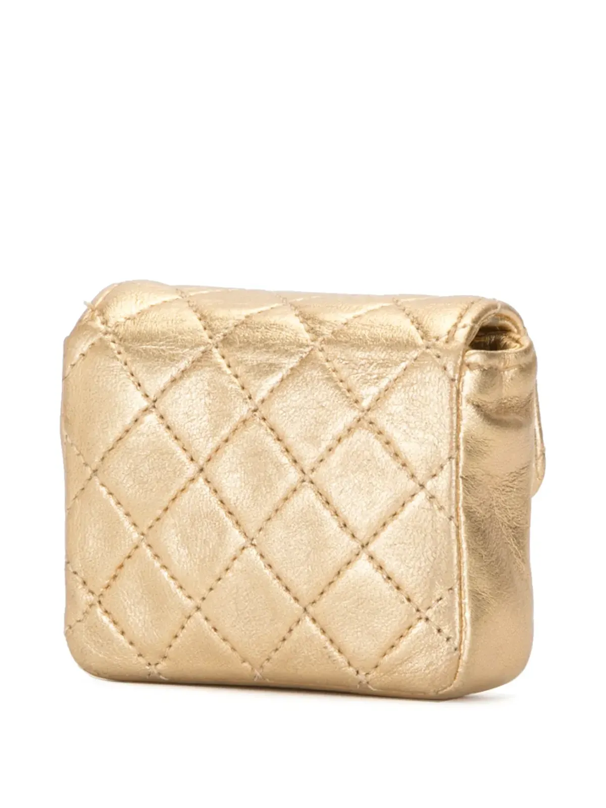 CHANEL ビンテージ 1990年代 ダイヤモンドキルト ミニショルダーバッグ - ゴールド - 画像3