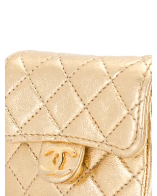 CHANEL ビンテージ 1990年代 ダイヤモンドキルト ミニショルダーバッグ - ゴールド - サムネイル4