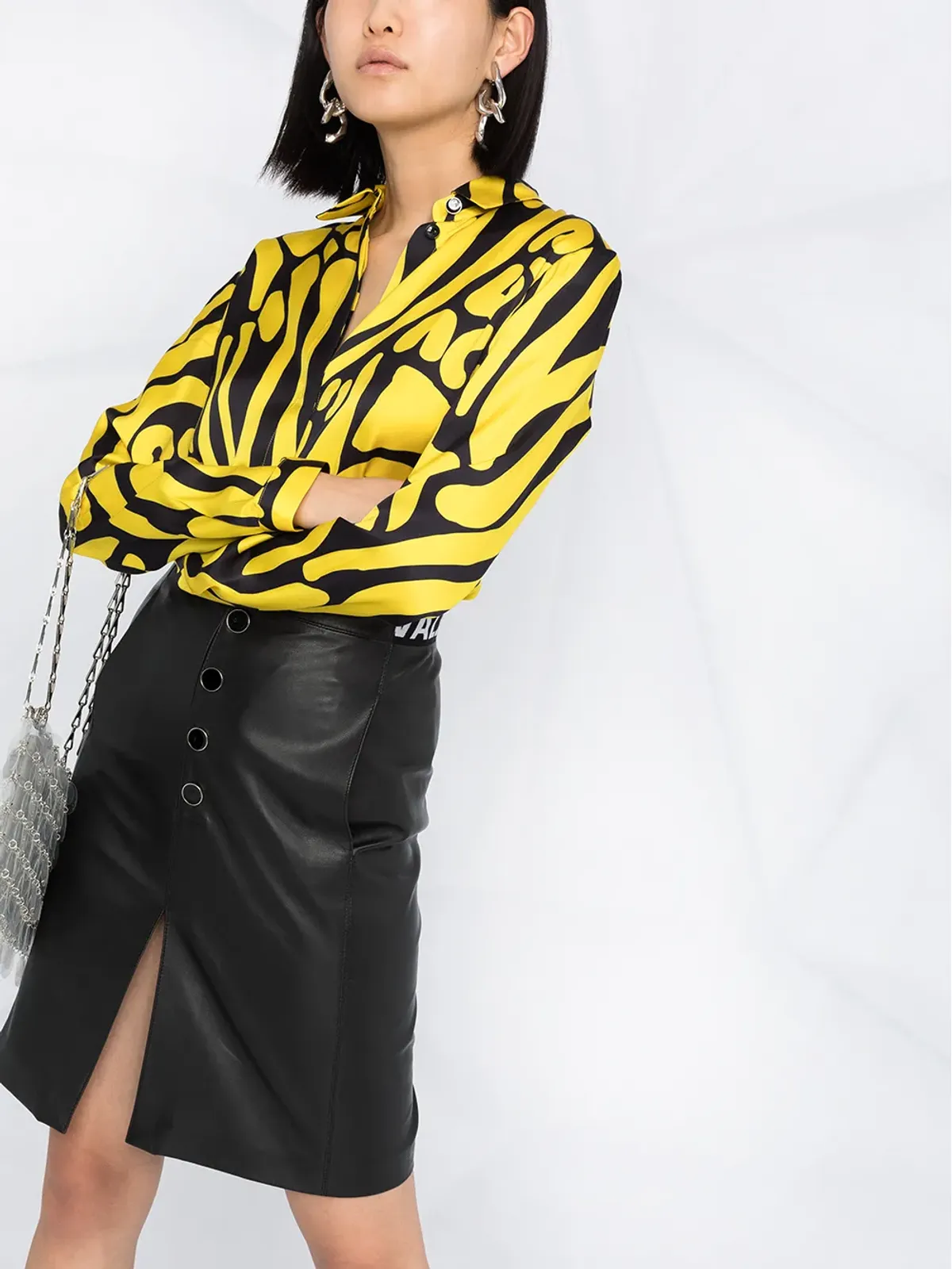Just Cavalli 前ボタン開閉式Aラインスカート - 画像5