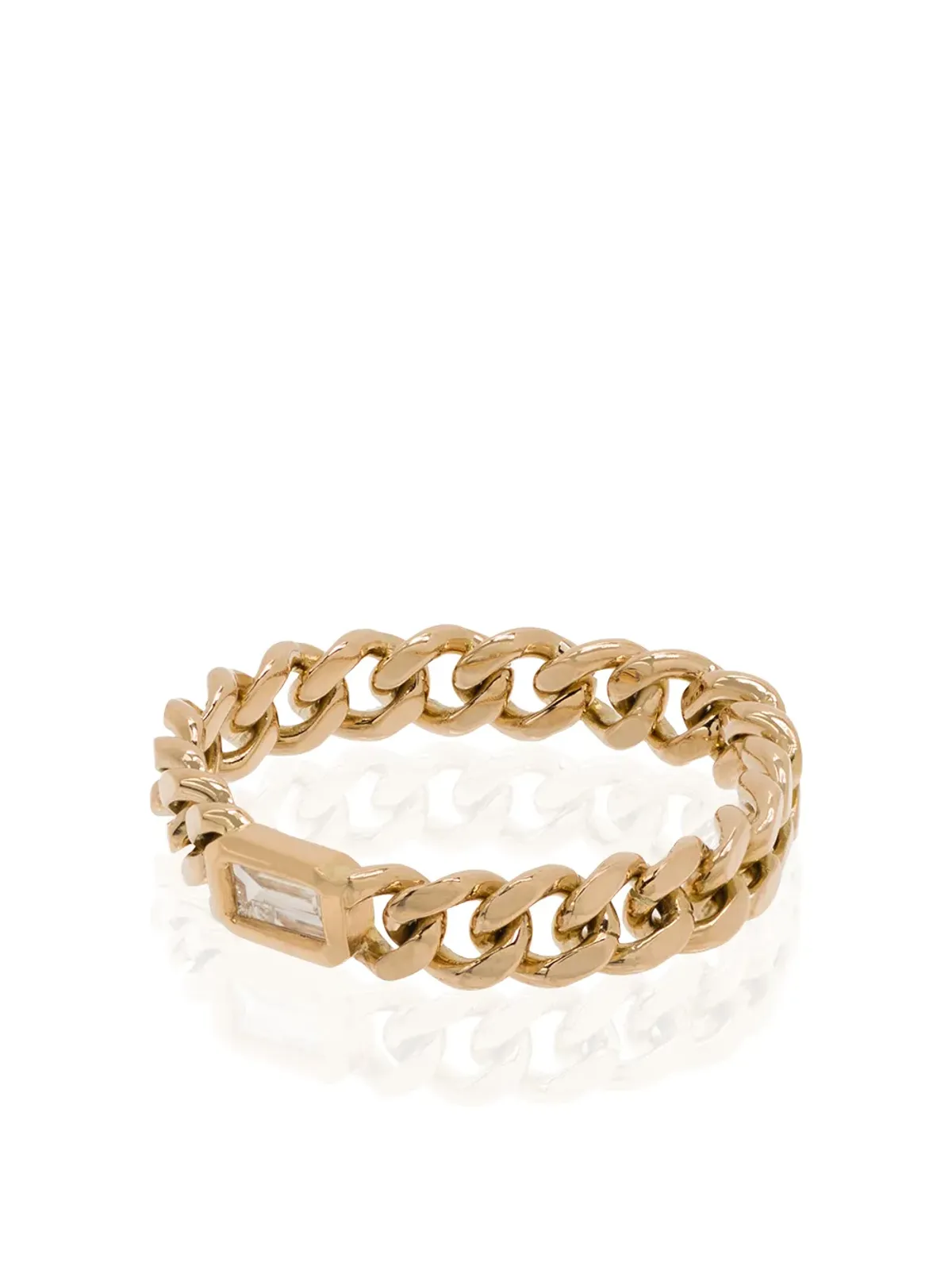 SHAY 18K yellow gold diamond chain-link ring - 画像1