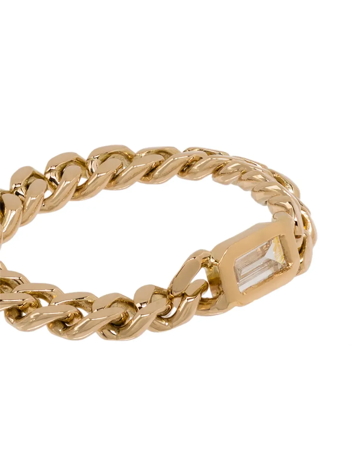 SHAY 18K yellow gold diamond chain-link ring - 画像3