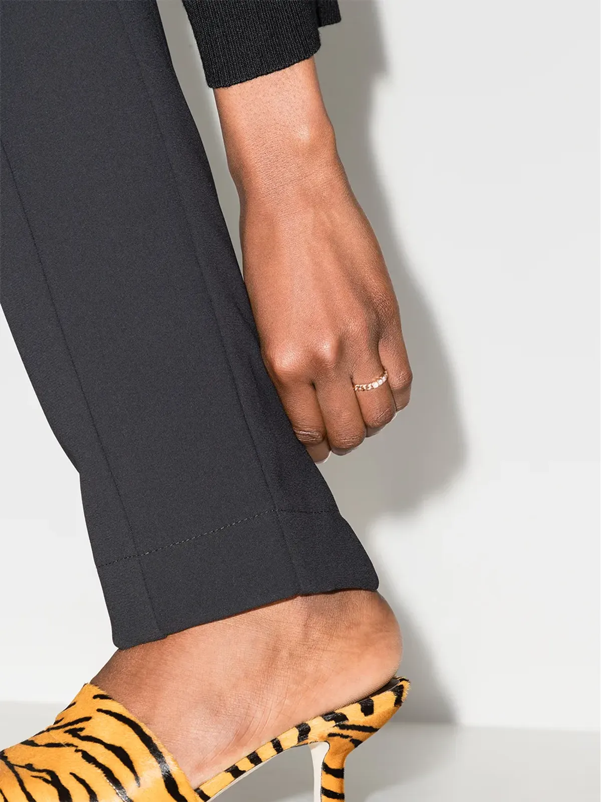 SHAY 18K rose gold chain-link diamond ring - 画像2