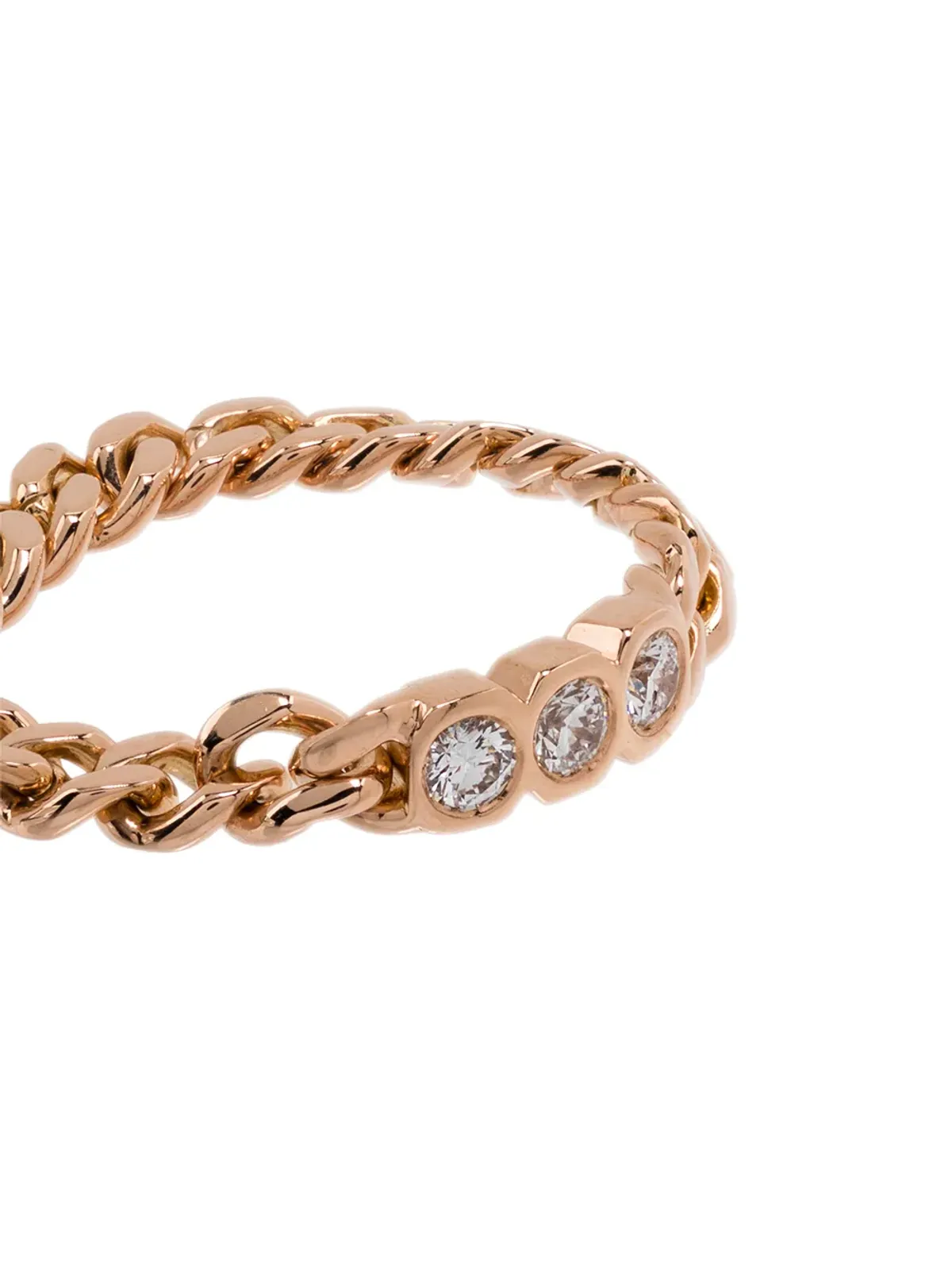 SHAY 18K rose gold chain-link diamond ring - 画像3
