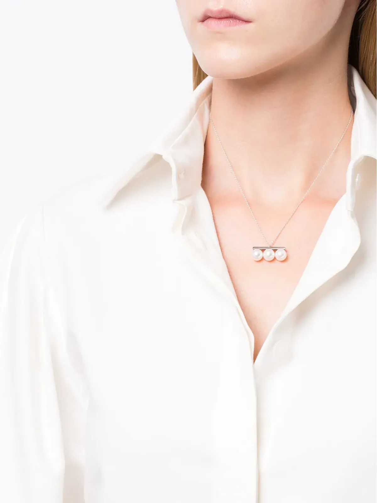 TASAKI 18Kホワイトゴールド Balance Neo アコヤ真珠 ペンダント - シルバー - 画像2