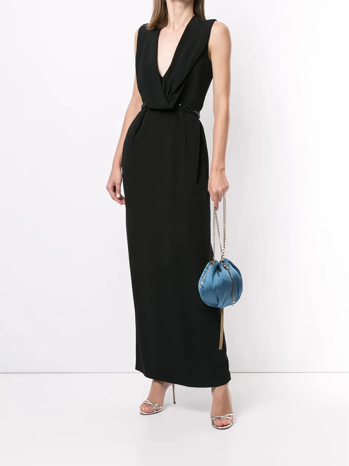 Delpozo Vネック ロングドレス - 画像2