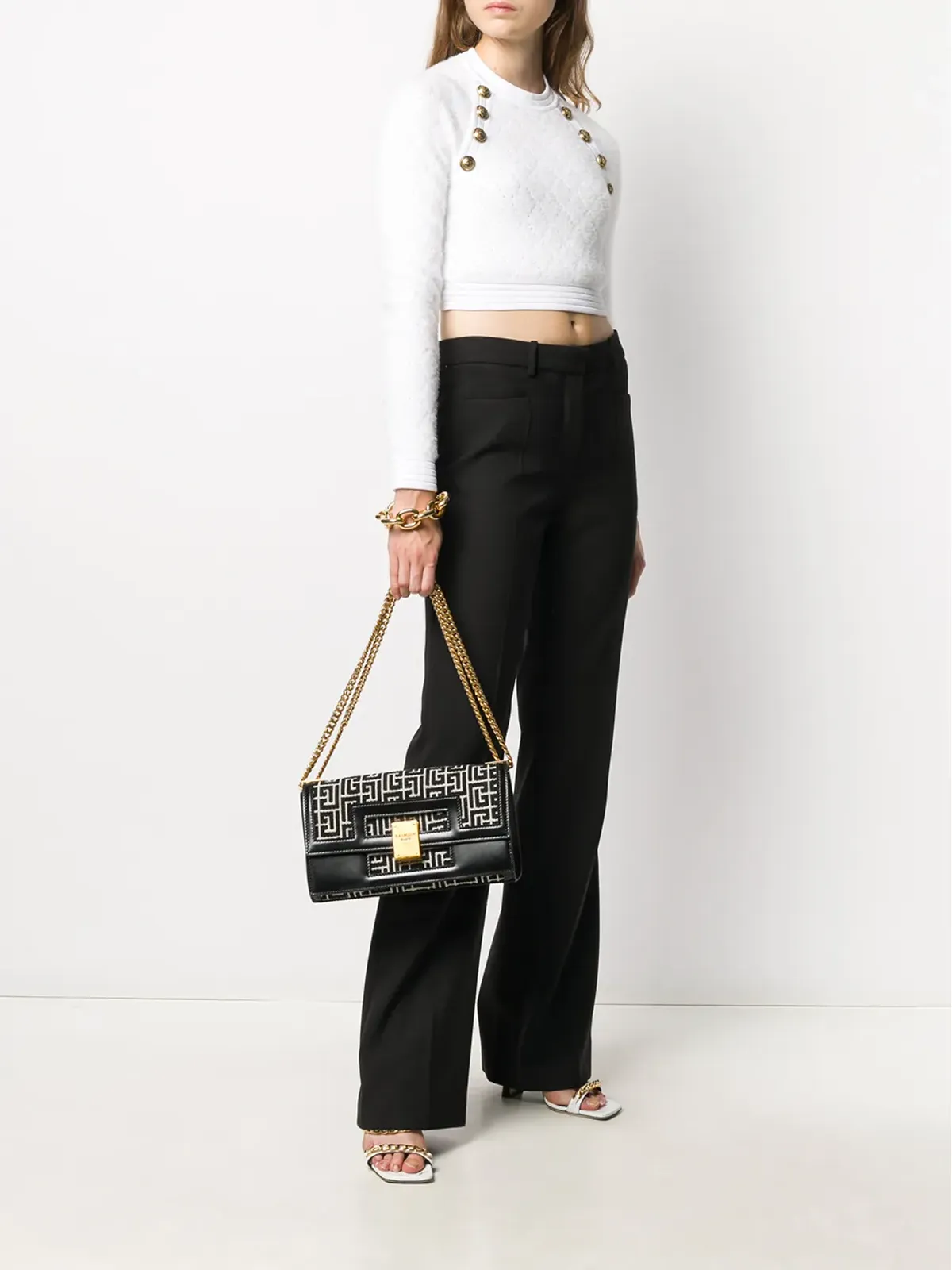 Balmain 1945 Heritageモノグラムジャカードバッグ - 画像2