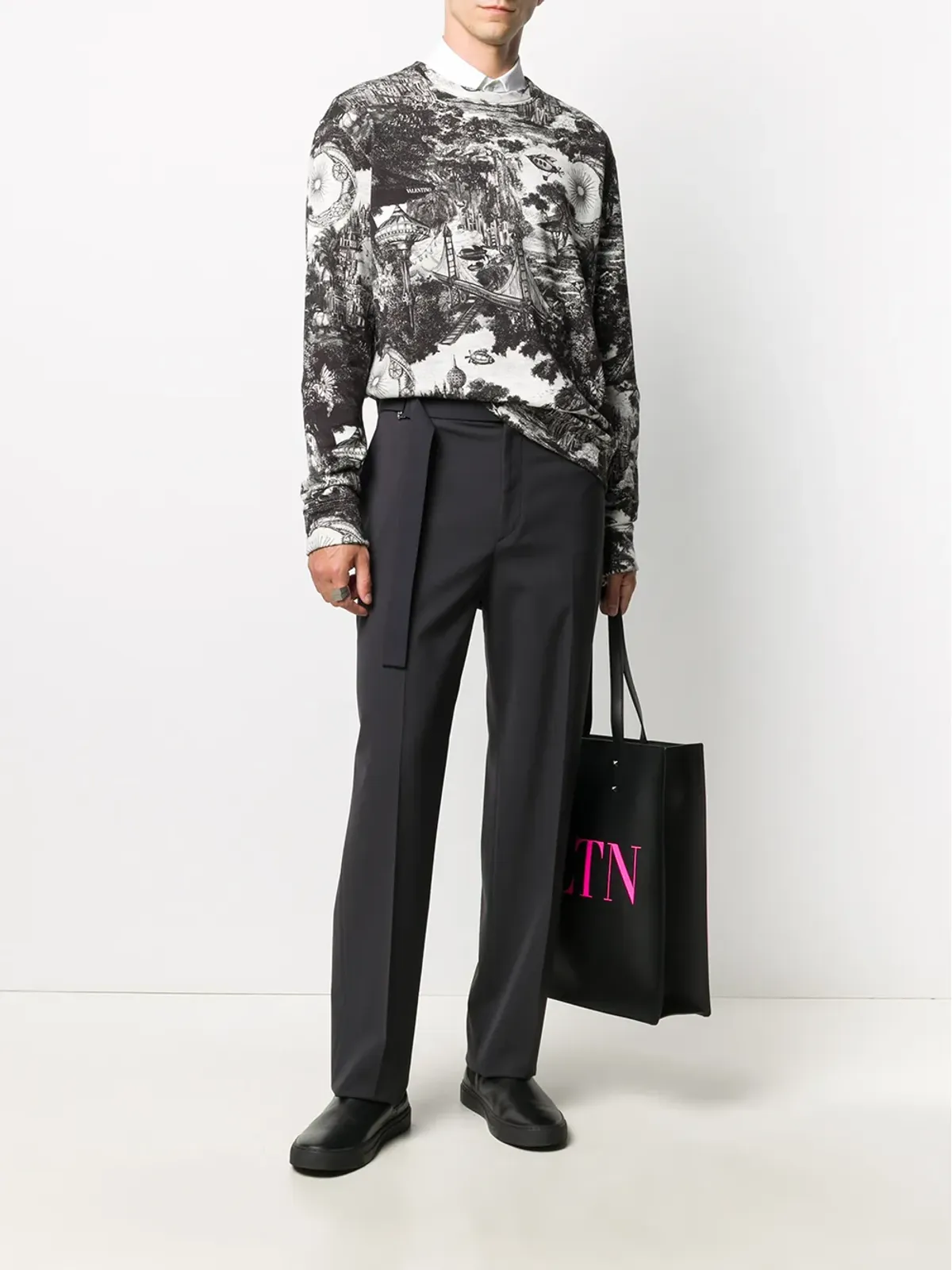 Valentino Garavani ベルト付き テーラードパンツ - 画像2