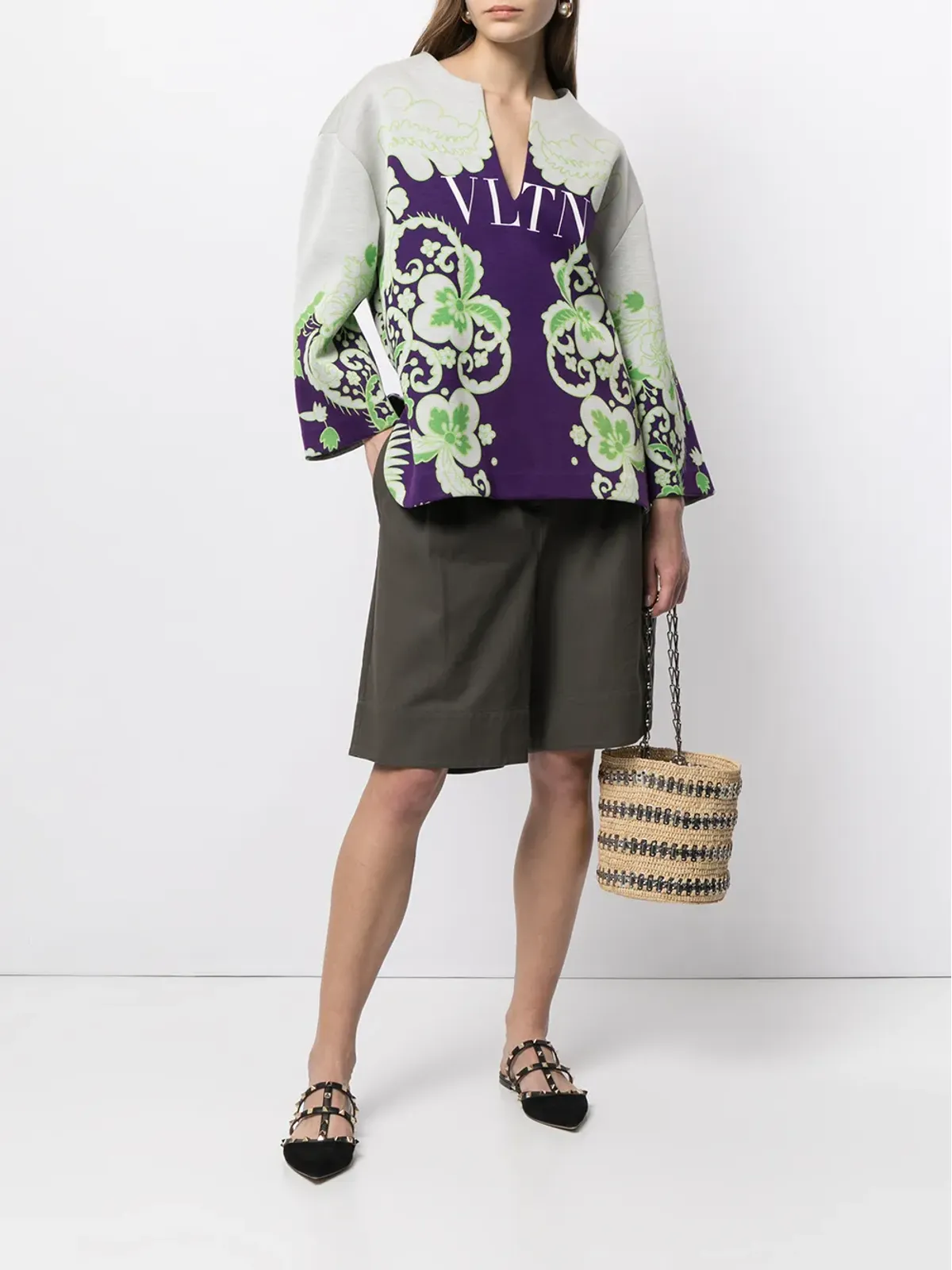 Valentino Garavani VLTN 花柄プリント スウェットシャツ - 画像2
