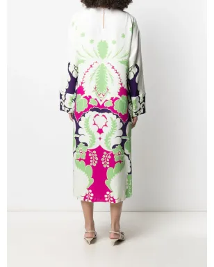 Valentino Garavani 花柄プリント シルク ミディドレス - White - サムネイル4