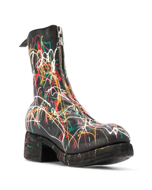 Guidi ペイントスプラッター アンクルブーツ - ブラック - サムネイル2