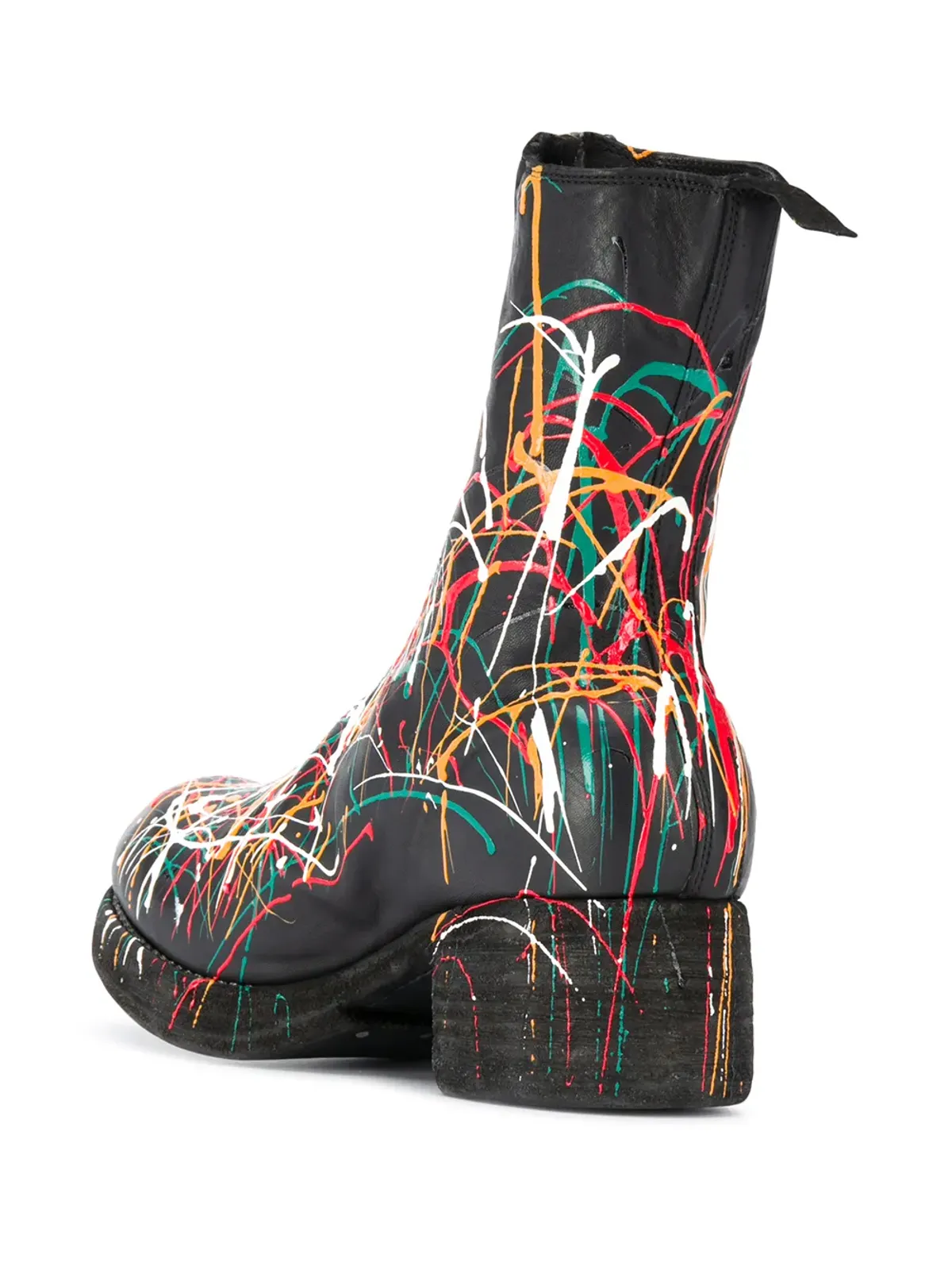 Guidi ペイントスプラッター アンクルブーツ - ブラック - 画像3