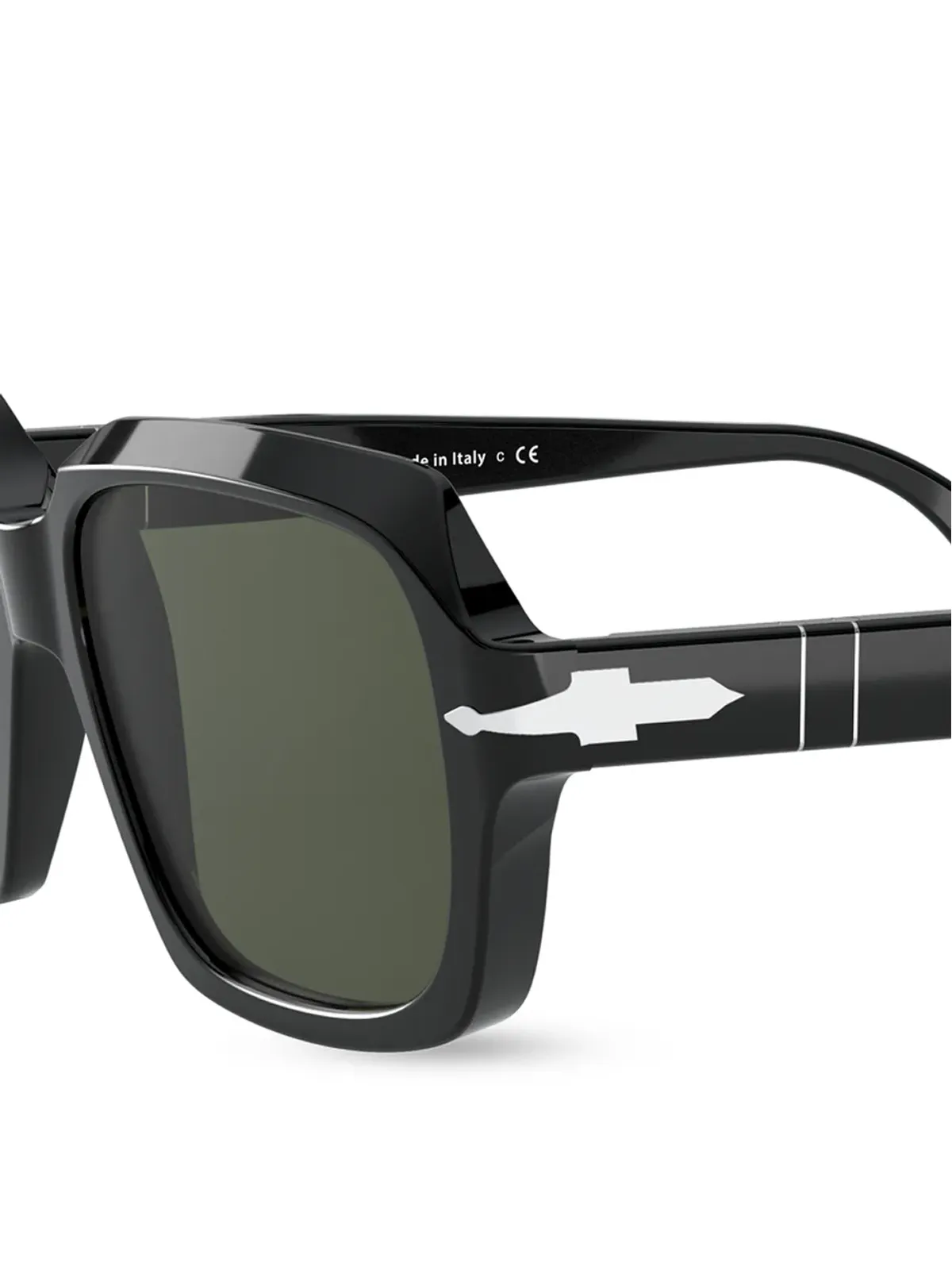 Persol ティント入りスクエアフレーム サングラス ブラック - 画像3