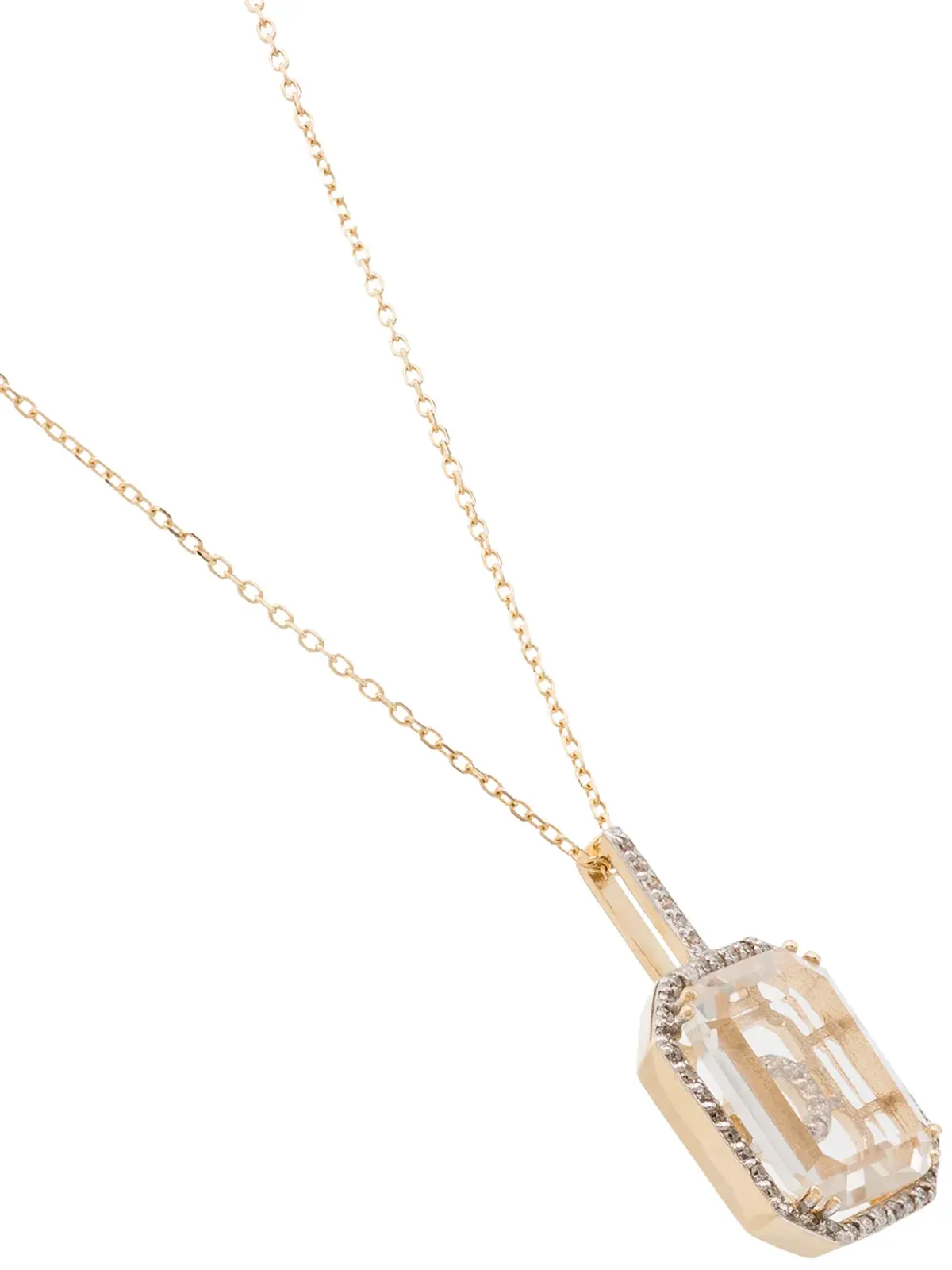 Mateo 14kt イエローゴールド O字イニシャル ダイヤモンド ネックレス - 画像4