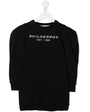 Philosophy Di Lorenzo Serafini Kids ロゴ刺繍パフスリーブスウェット - サムネイル1