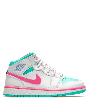 Jordan Kids エアジョーダン1 ミッド デジタルピンク スニーカー - サムネイル1
