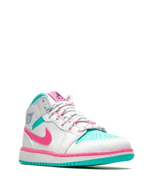 Jordan Kids エアジョーダン1 ミッド デジタルピンク スニーカー - サムネイル2