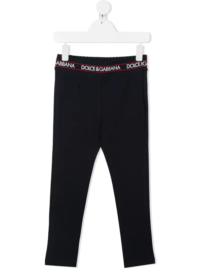 Dolce & Gabbana Kids Dolce & Gabbana Kids Interlock ロゴ ウエストバンド レギンス ブラックの商品画像