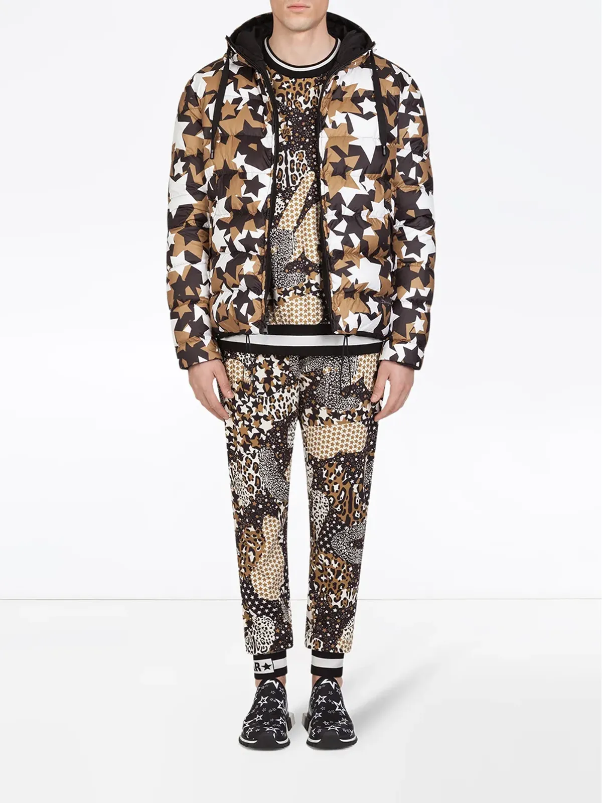Dolce & Gabbana ミックスプリント スウェットパンツ ブラック - 画像2