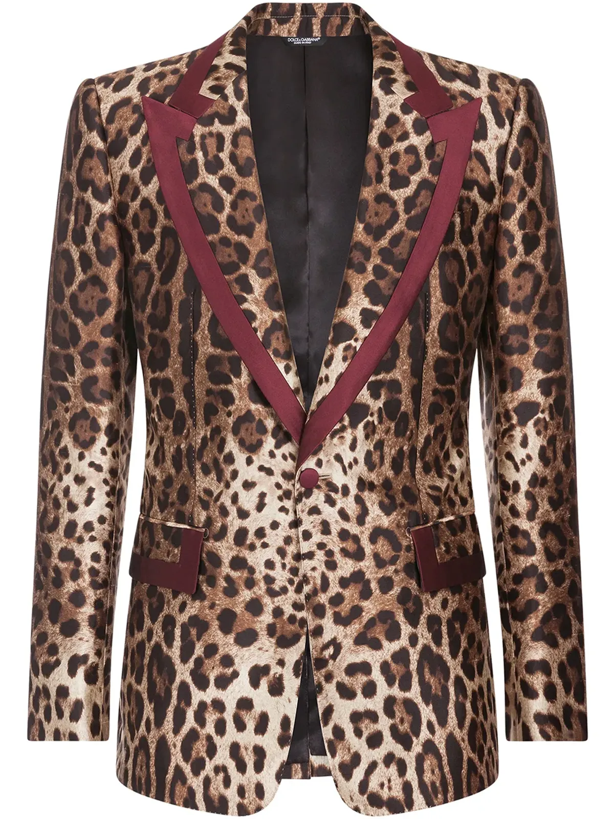 Dolce & Gabbana ヒョウ柄 シングルブレスト シルクブレザー - 画像1