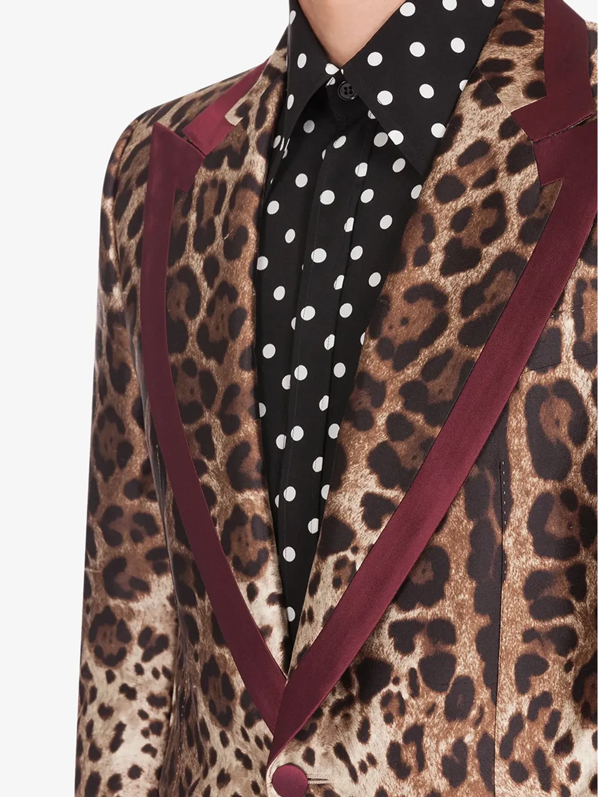 Dolce & Gabbana ヒョウ柄 シングルブレスト シルクブレザー - 画像5