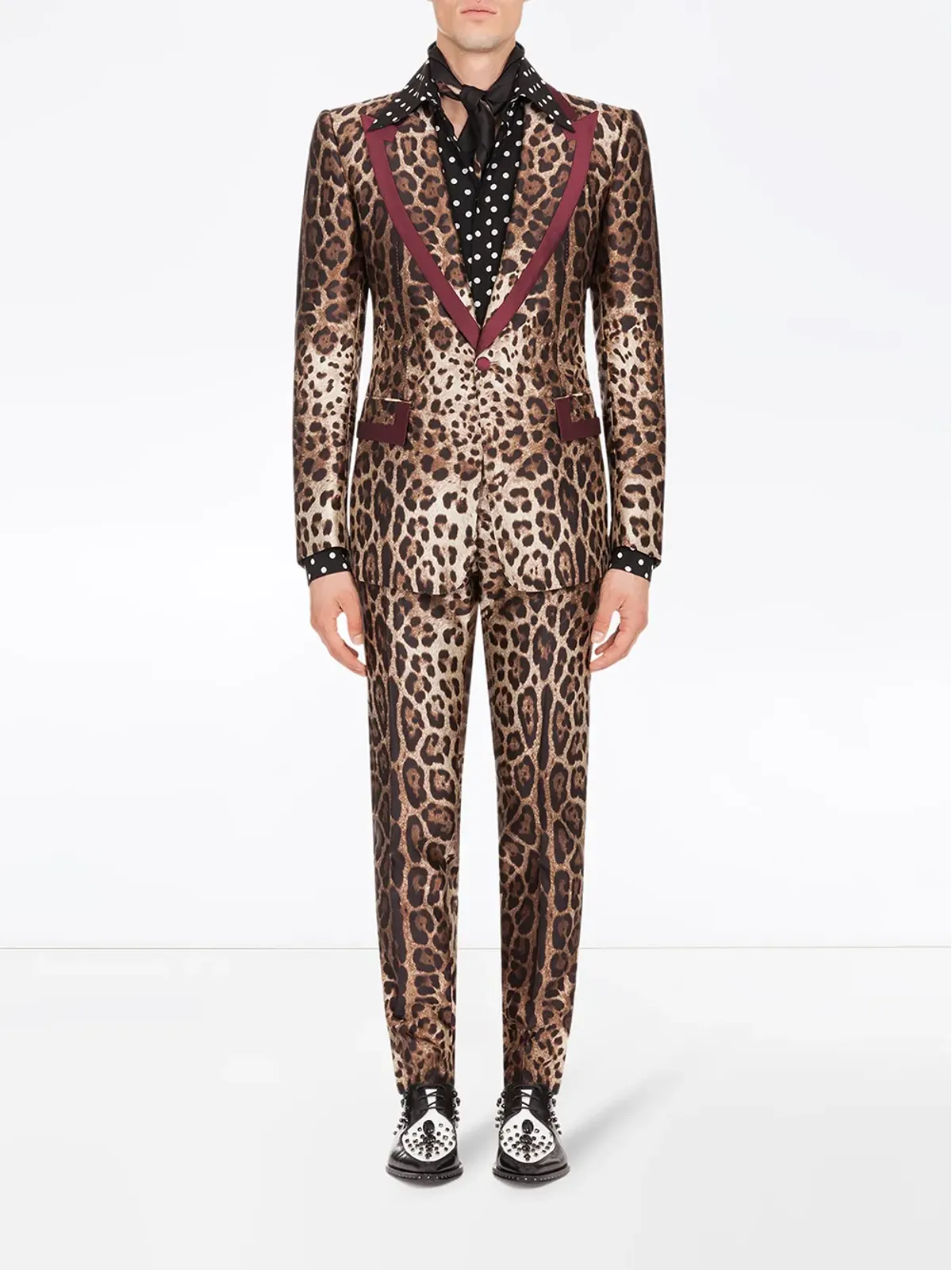 Dolce & Gabbana ヒョウ柄 シングルブレスト シルクブレザー - 画像2