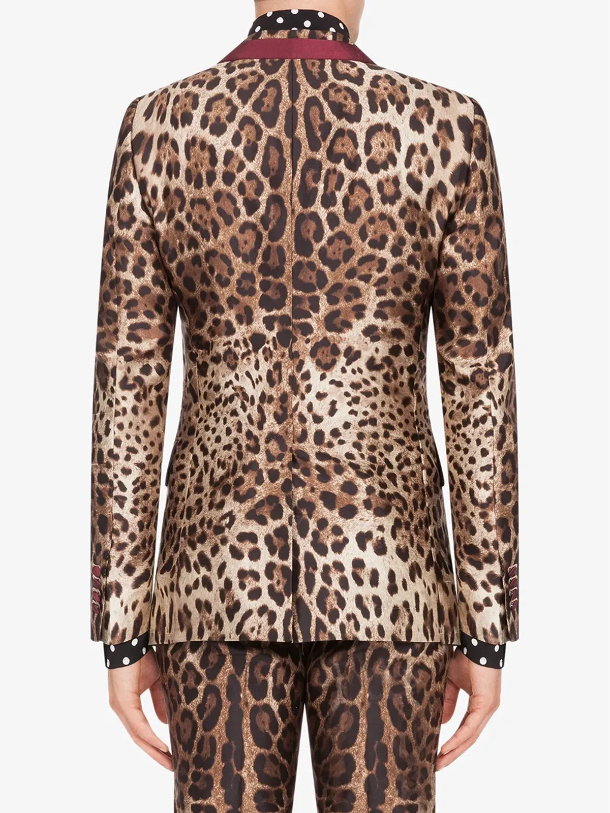 Dolce & Gabbana ヒョウ柄 シングルブレスト シルクブレザー - 画像4