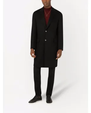 Dolce & Gabbana シングルブレスト カシミヤコート（ブラック） - サムネイル2